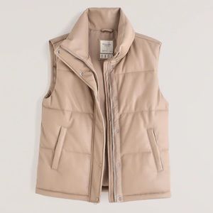 Abercrombie Vegan Leather Duvet Puffer Vest